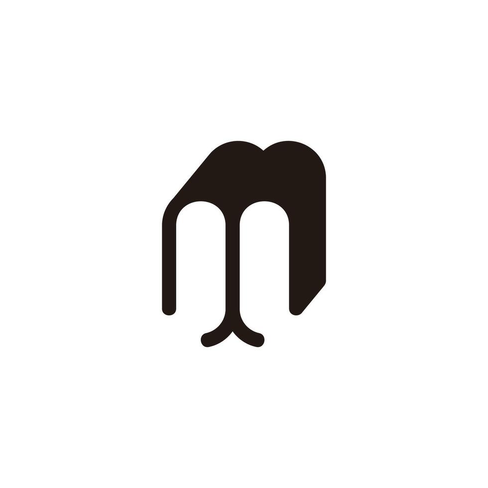 letter m book shape simple geometric logo vector