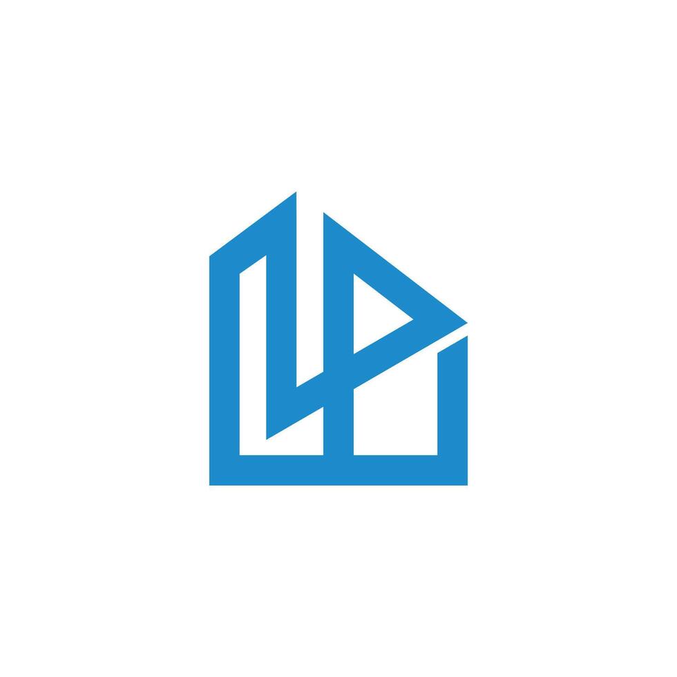 letter lp triangles simple construction line logo vector