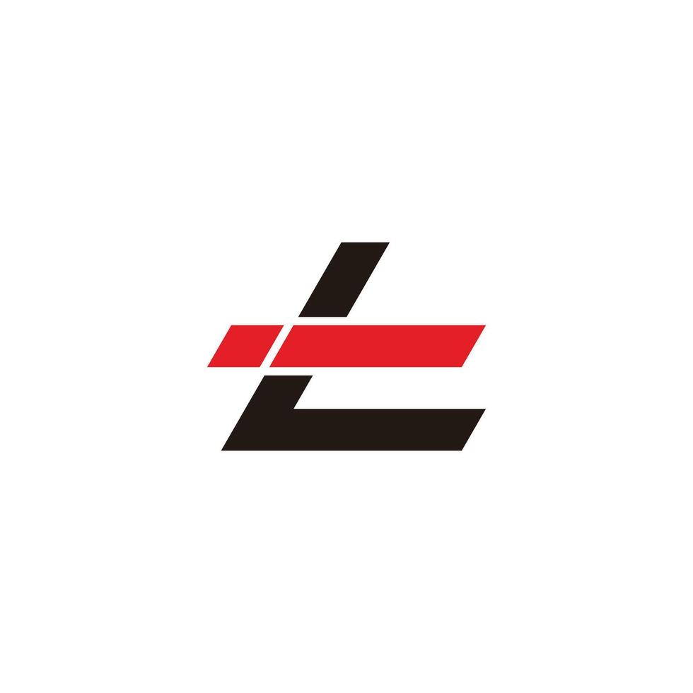 letter li simple geometric line red logo vector