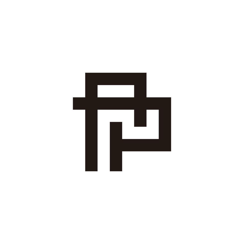 letter ap linked linear simple geometric logo vector