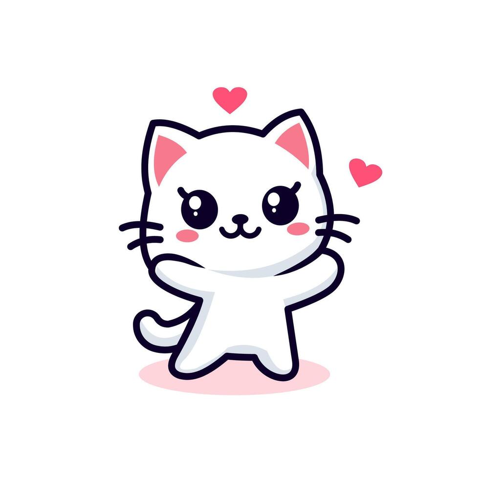 cute cat mascot vector