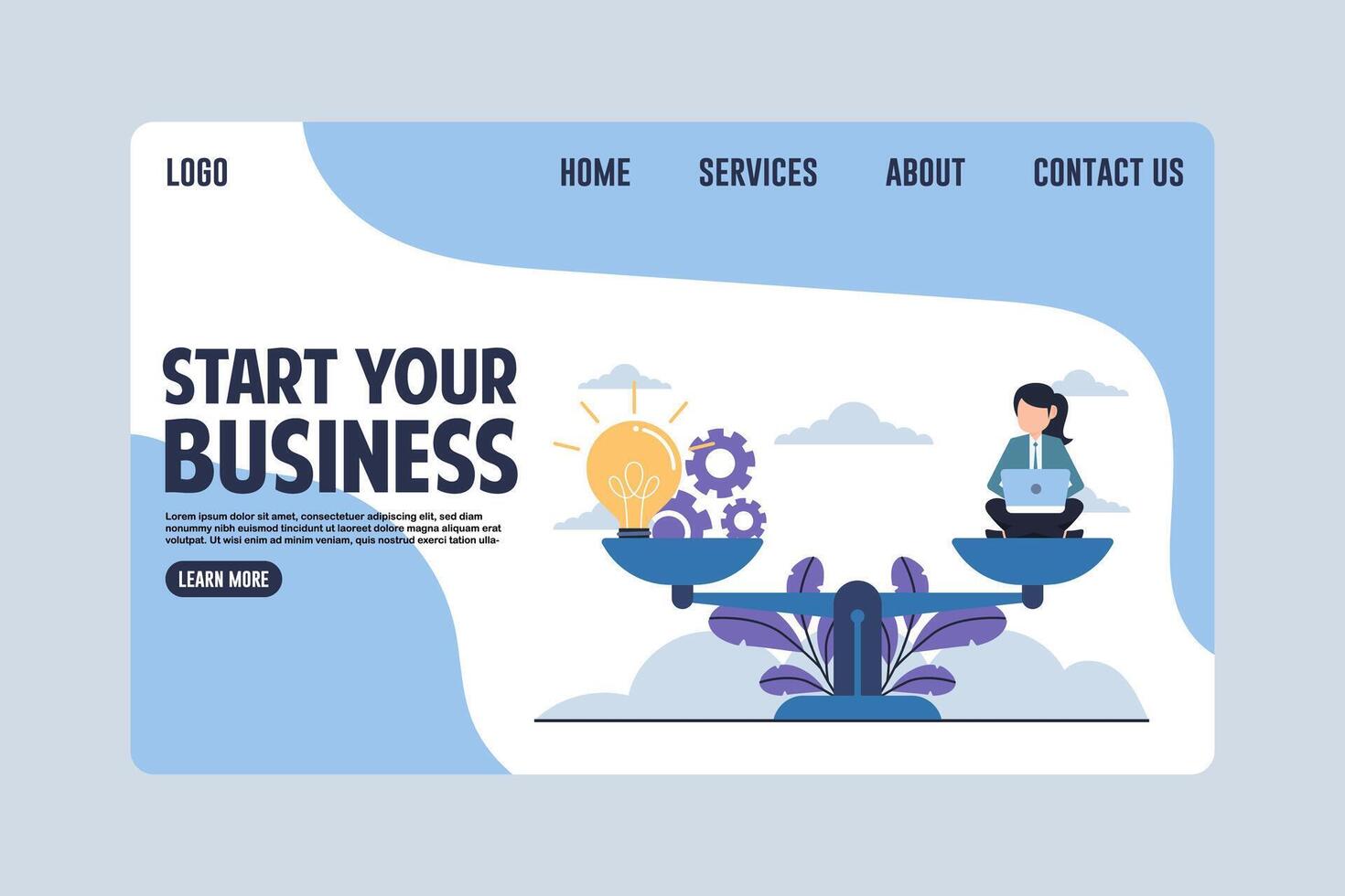 profesional negocio aterrizaje página diseño concepto ilustración vector