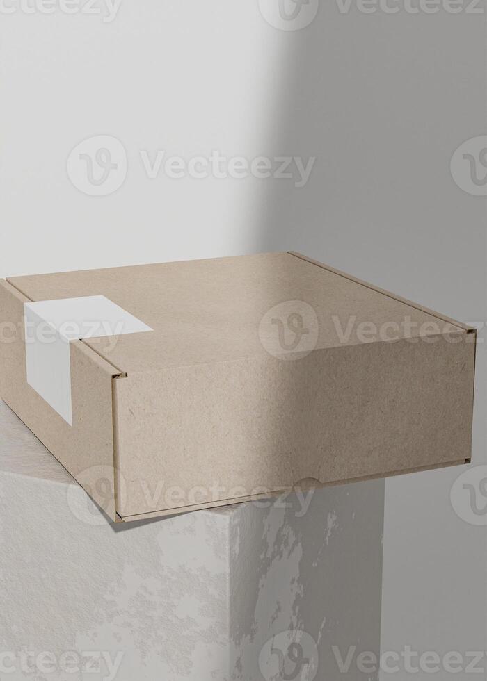 Cardboard box with texture use for mockup photo