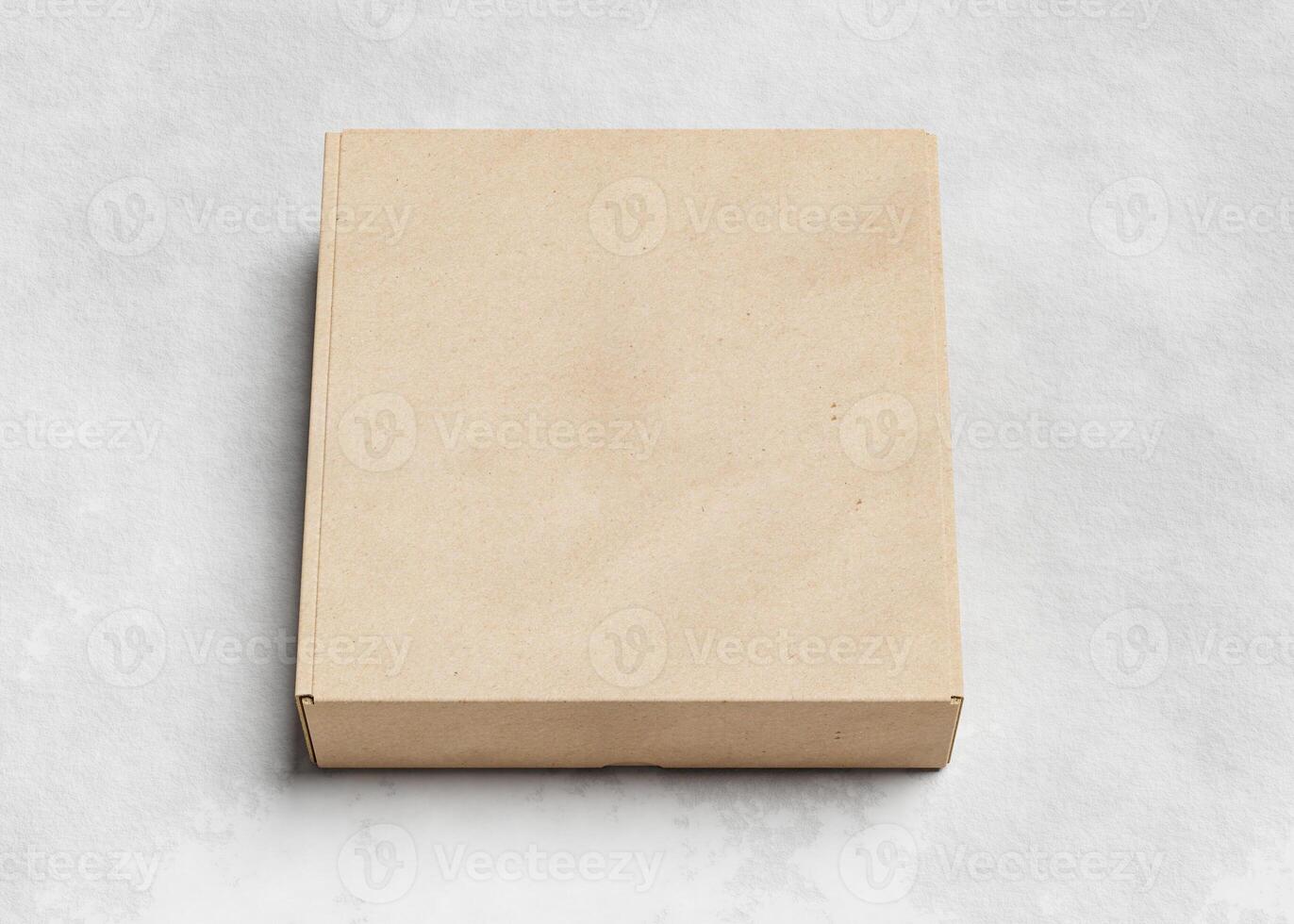 Cardboard box on top of cement floors, useful for mockup photo