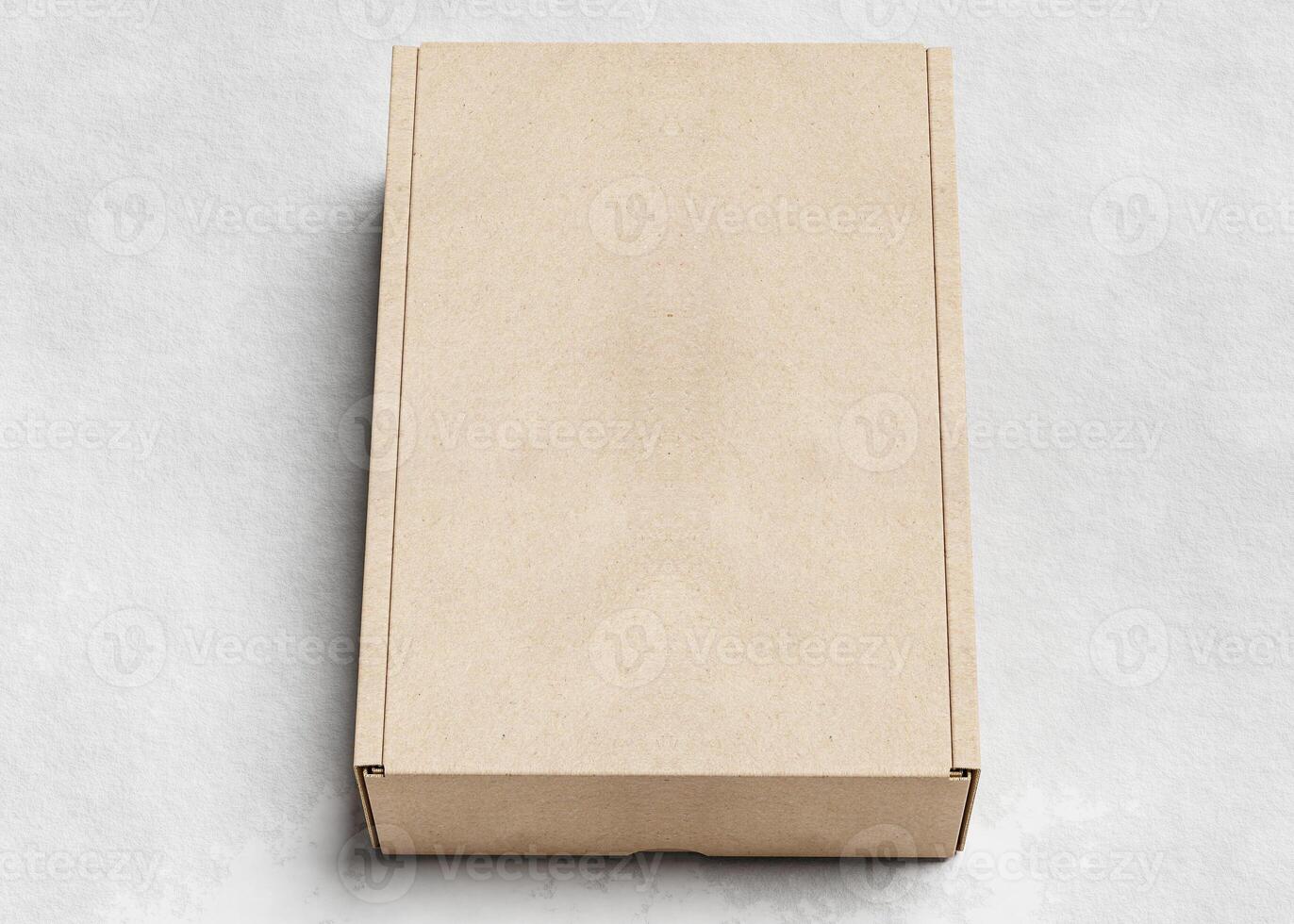 Cardboard box on top of cement floors, useful for mockup photo