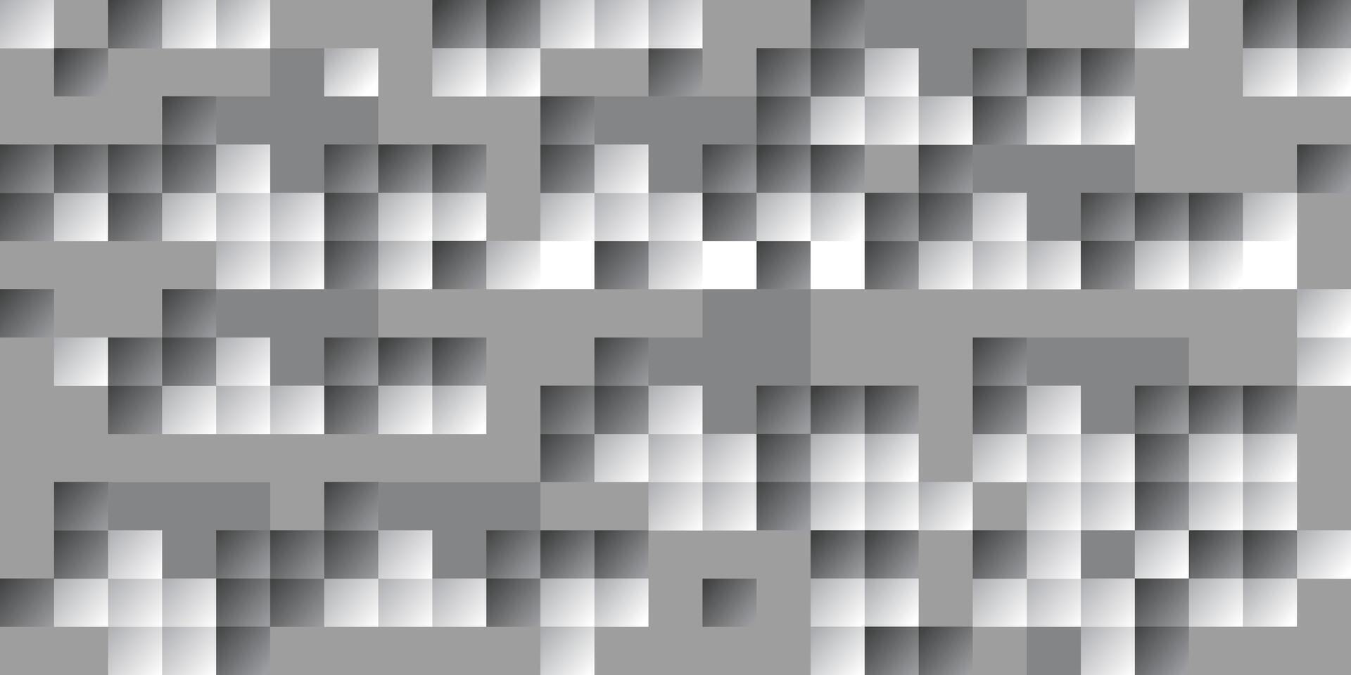 Geometric square grid in black and white gradient. vector