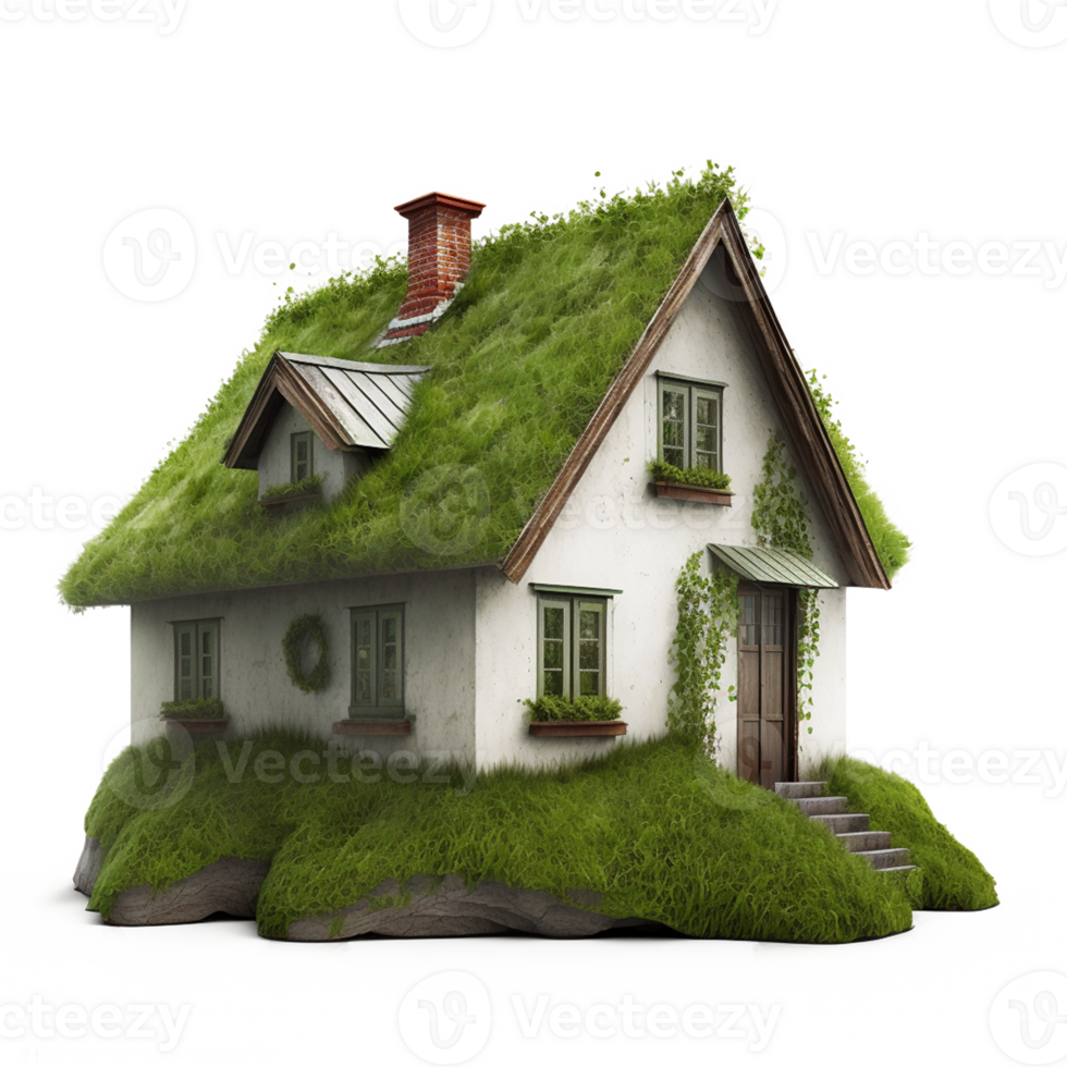A Green house isolated on transparent background png