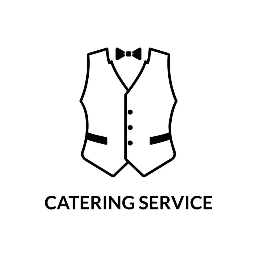 Waiter flat line icon. Vest, professional uniform sign. Thin linear logo for catering service. vector