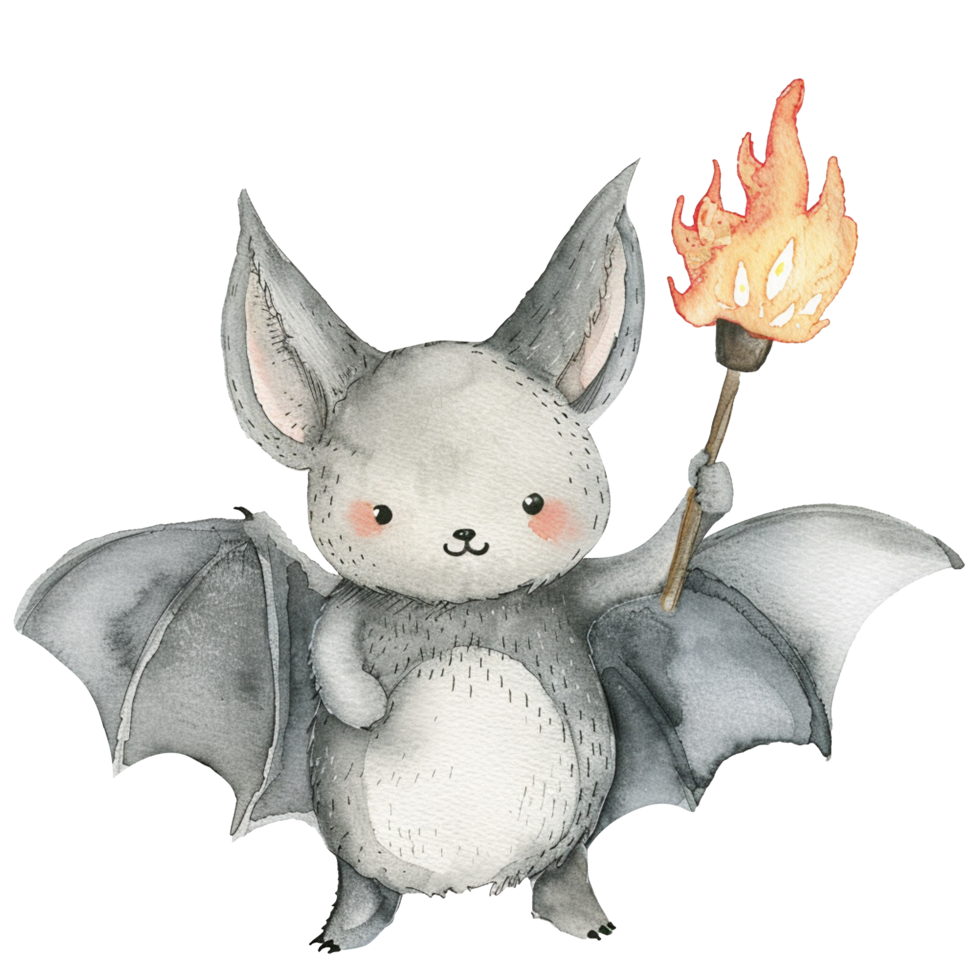 Bat and Flickering Torch png