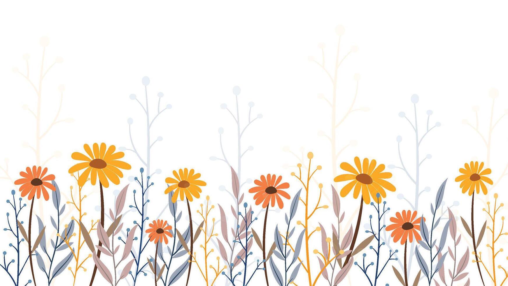 Abstract flower background design floral border frame vector