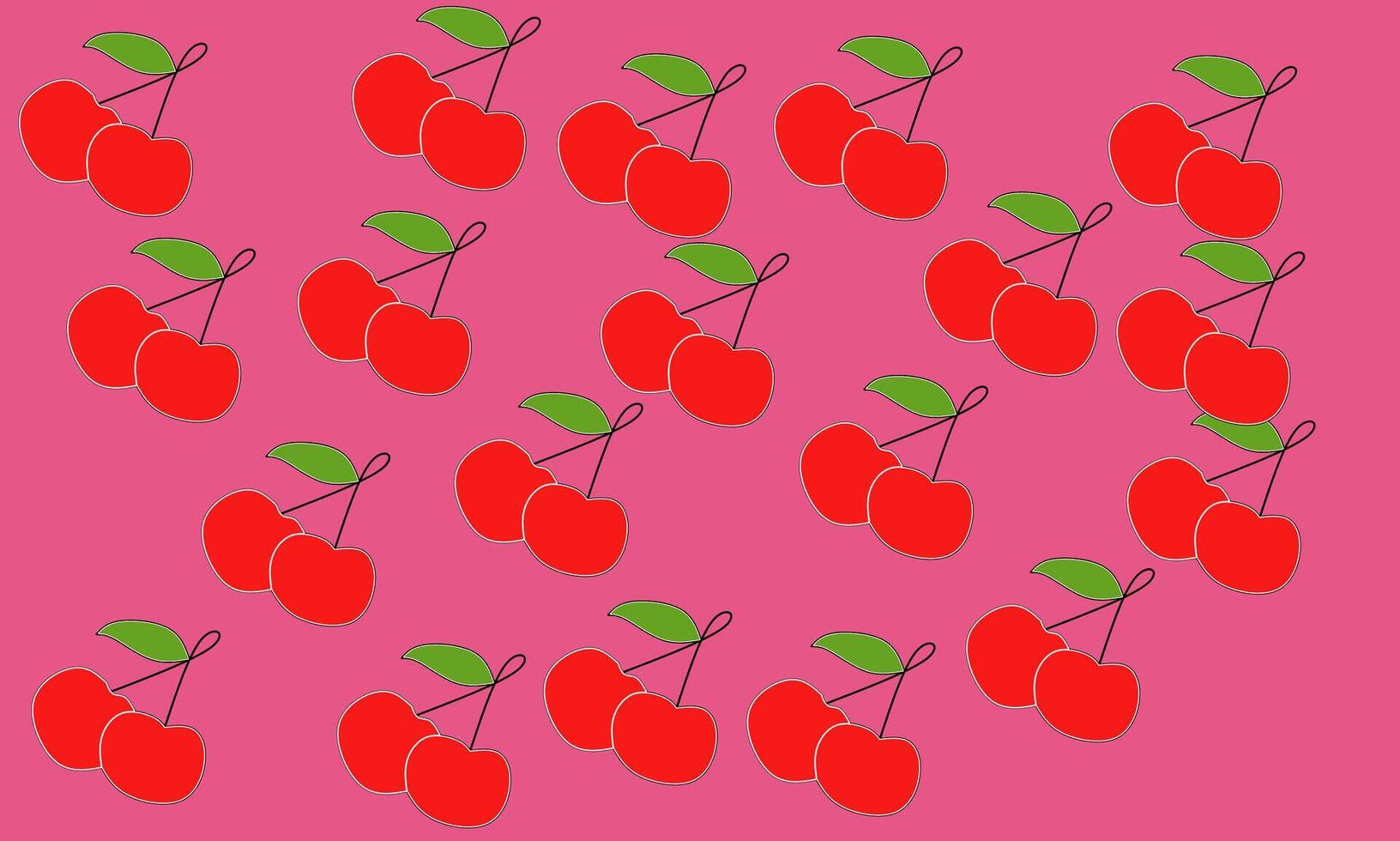 Cherry Seamless pattern isolated on pink background vector