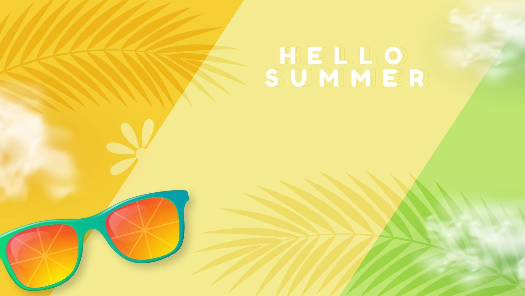 hello summer in a fun style, filled with elements that give a tropical vacation vibe. This illustration is perfect for summer-related design projects. vector