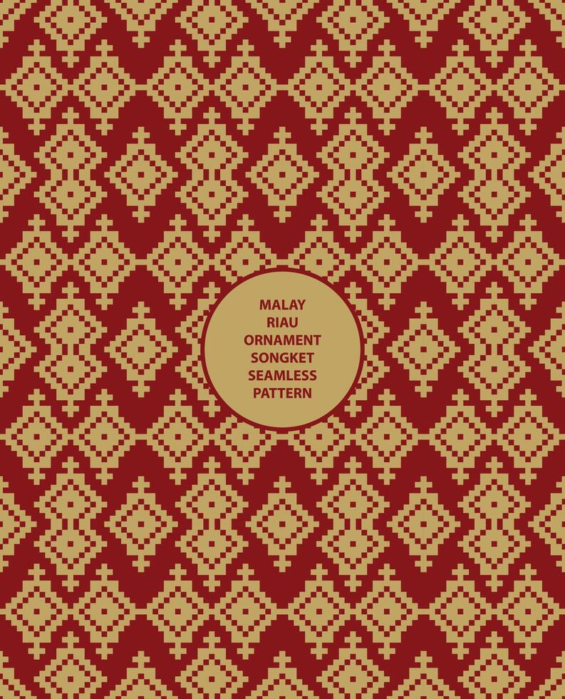 malay riau ornament songket seamless pattern vector