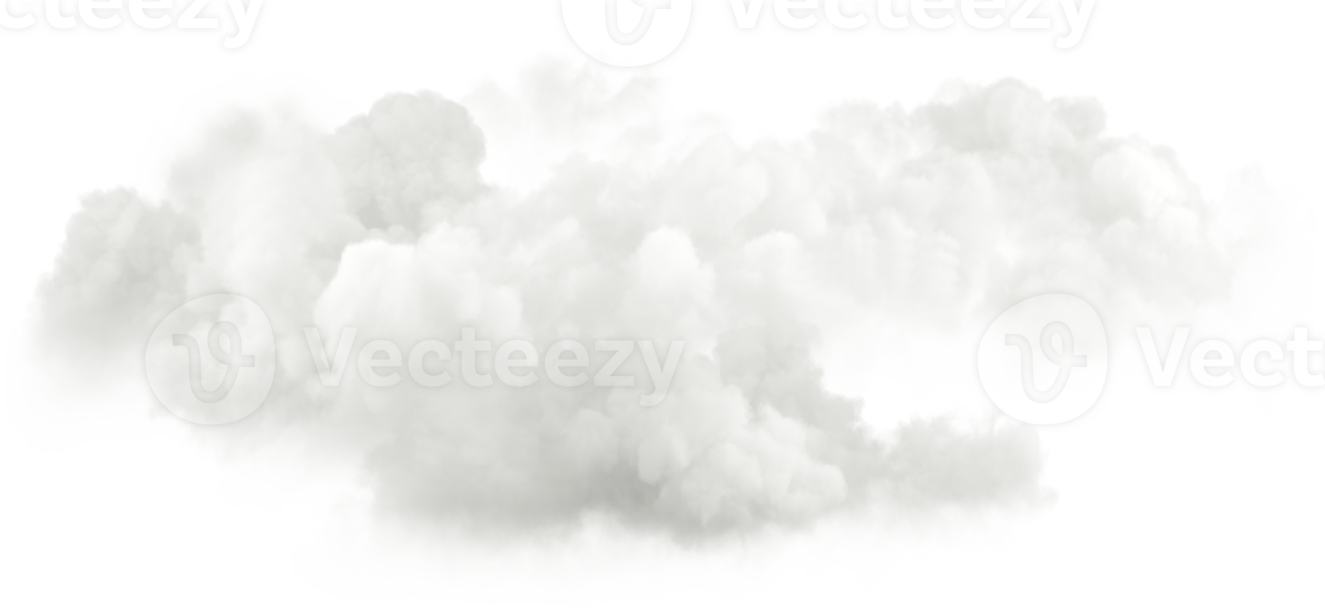 Realistic white clouds isolated on transparent background 3d rendering png