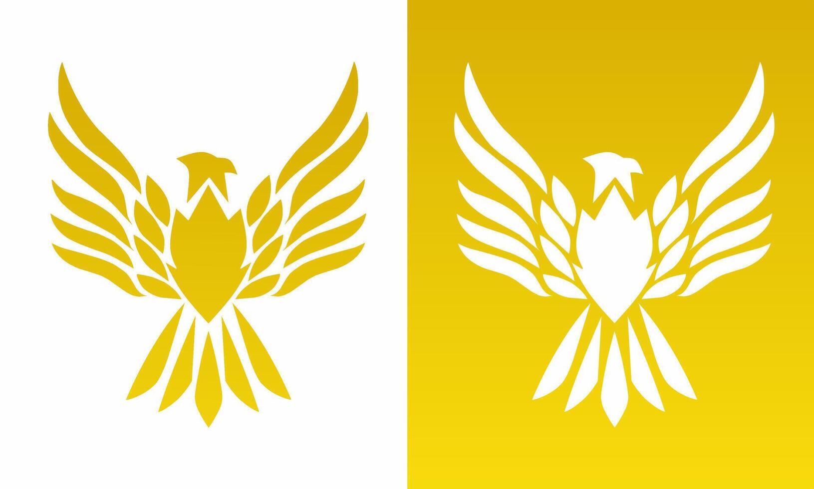 graphic illustration of simple phoenix logo design template vector