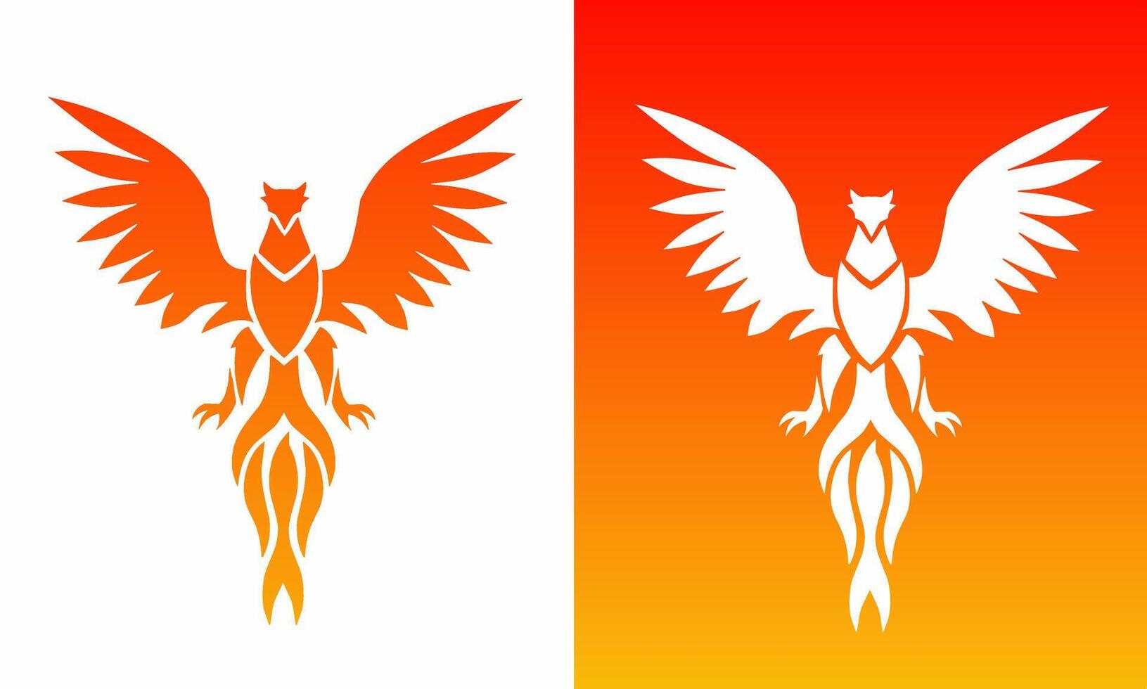 graphic illustration of simple phoenix logo design template vector