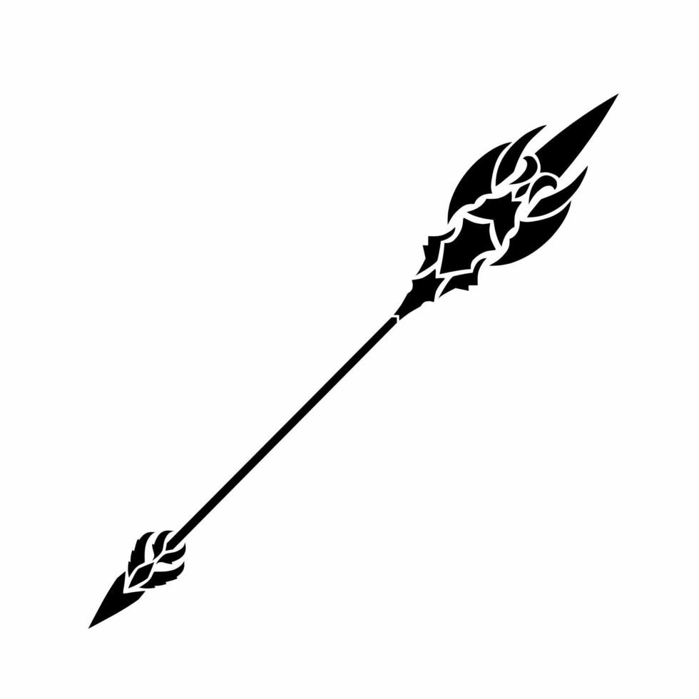 illustration graphic of tribal art abstract design spear weapon vector