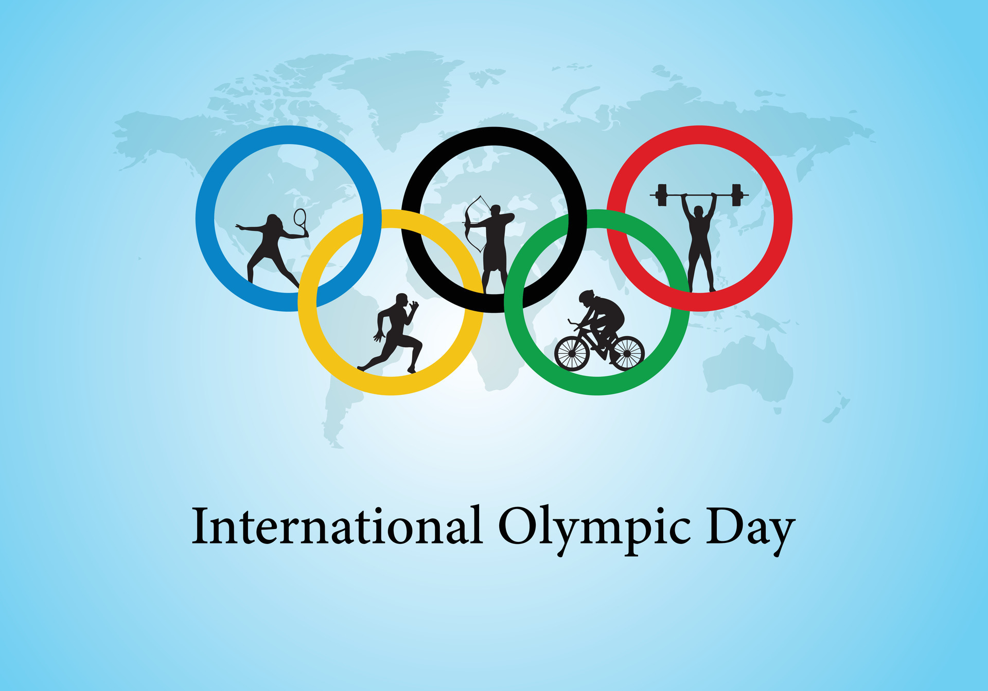 International Olympic Day 23 June Holiday concept Template for background with banner poster and