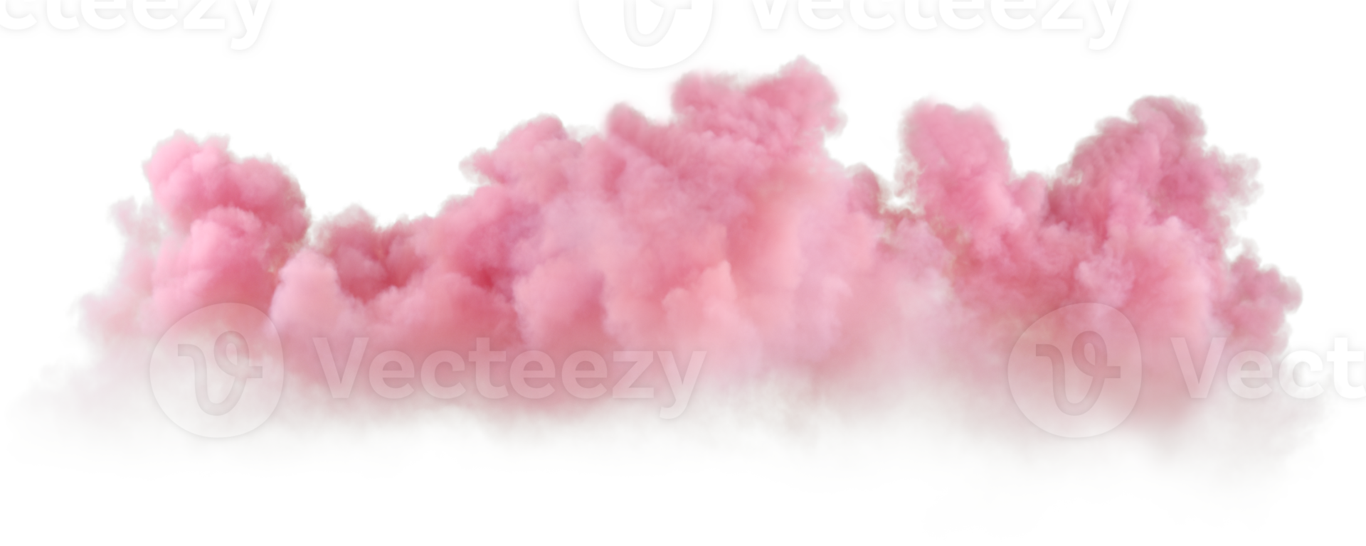 Cut-out smooth evening clouds explode landscaped on transparent backgrounds 3d render png
