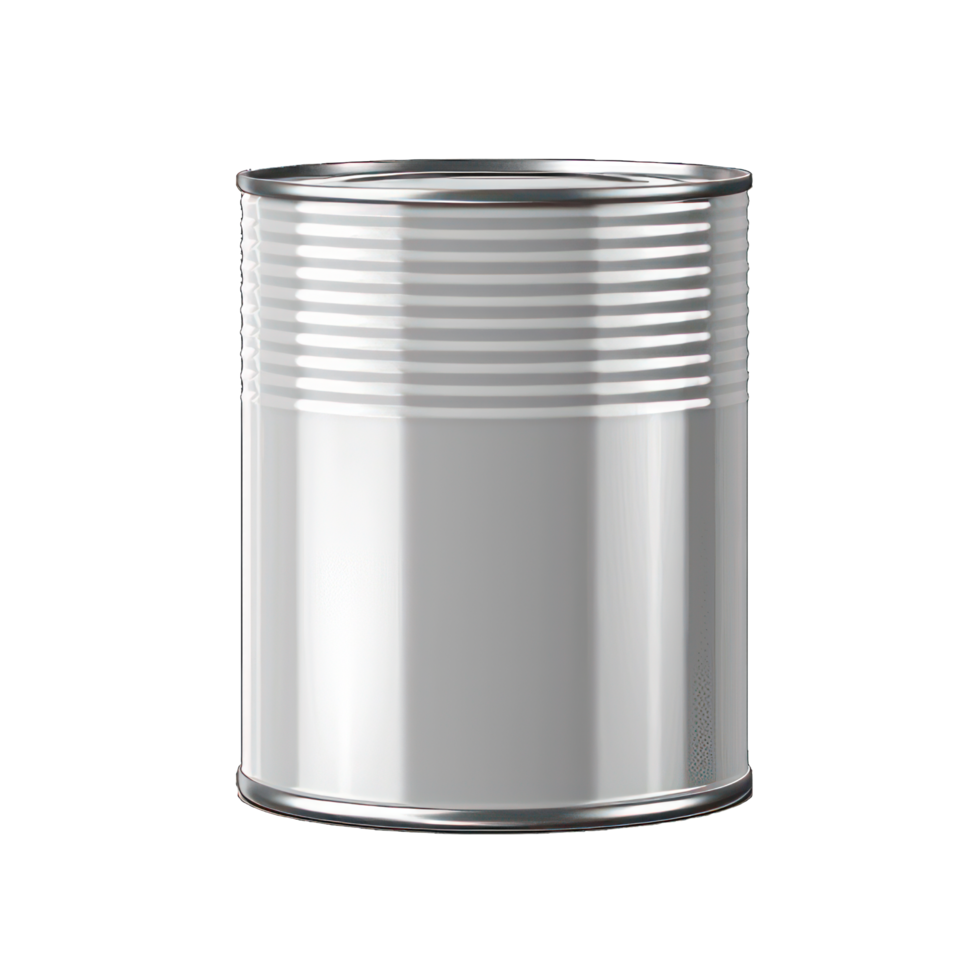 Durable Metal Can, Cylindrical, Shiny Container for Safe and Efficient Food or Beverage Storage png