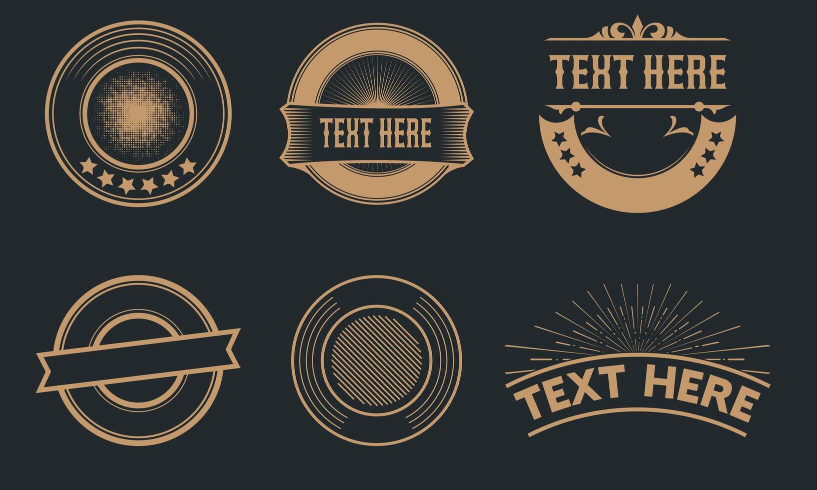 Vintage badge set 1 vector