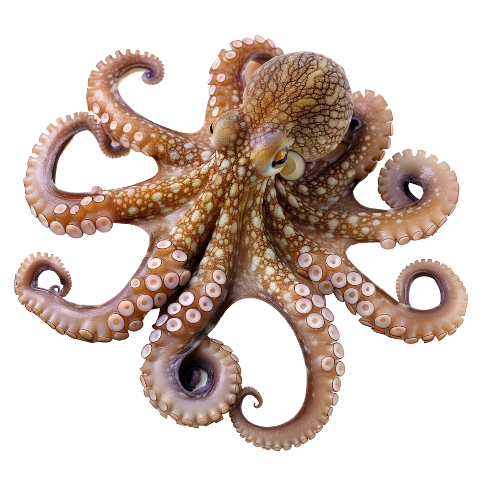 Beautiful Octopus Realistic Photo Isolated on Transparent Background png