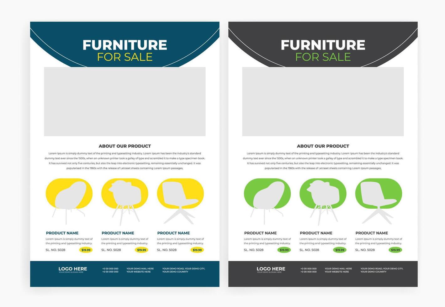 Furniture for sale flyer design vector