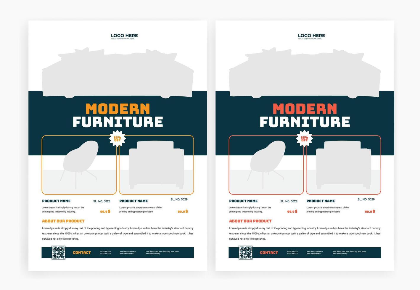 Furniture for sale flyer design vector