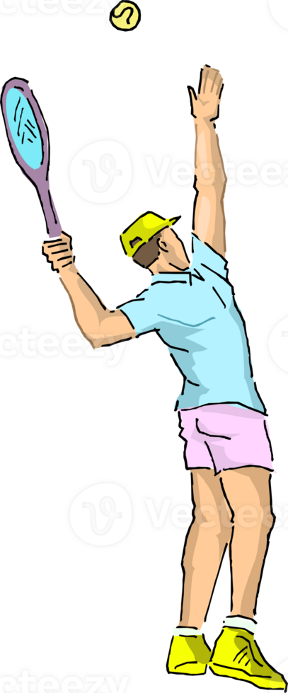 Man tennis player illustration png