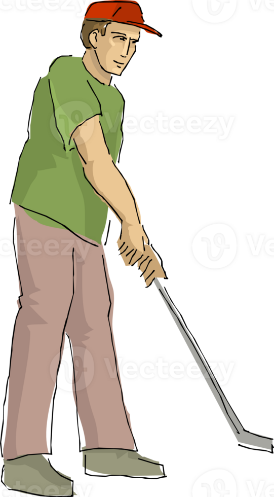 Man golfer player illustration png