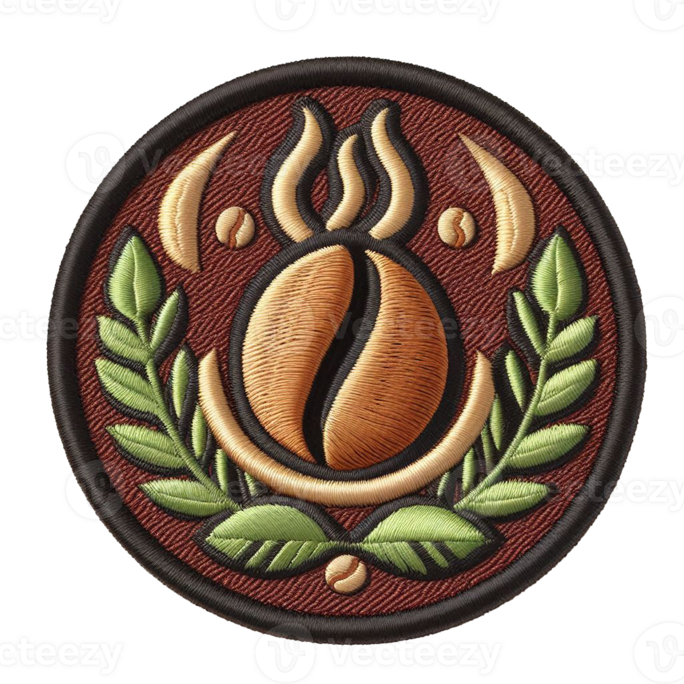 coffee patch perks up any jacket or bag, perfect for the caffeine enthusiast with transparent background png