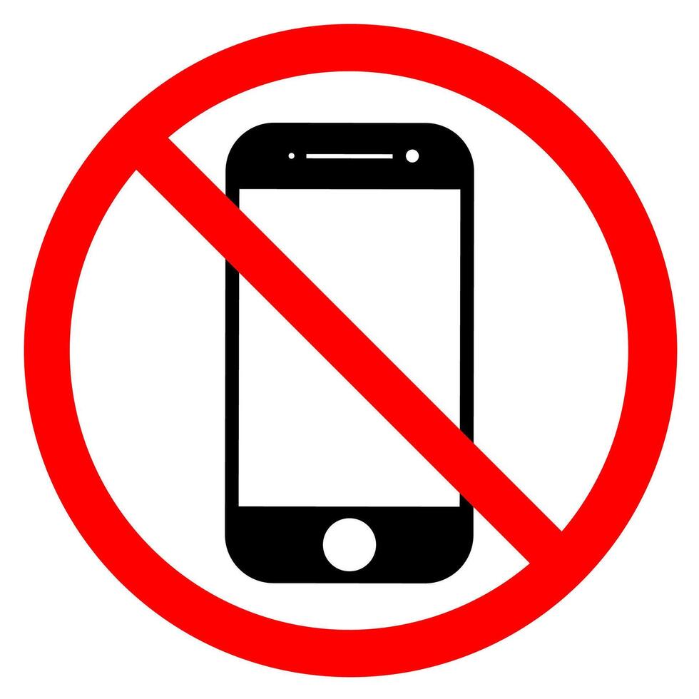 No cell phones, no smartphone, no mobile phone allowed sign vector
