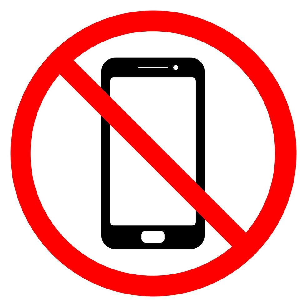 No cell phones, no smartphone, no mobile phone allowed sign vector