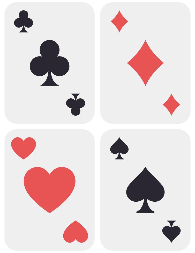 Playing cards flat illustration isolated on white background. vector