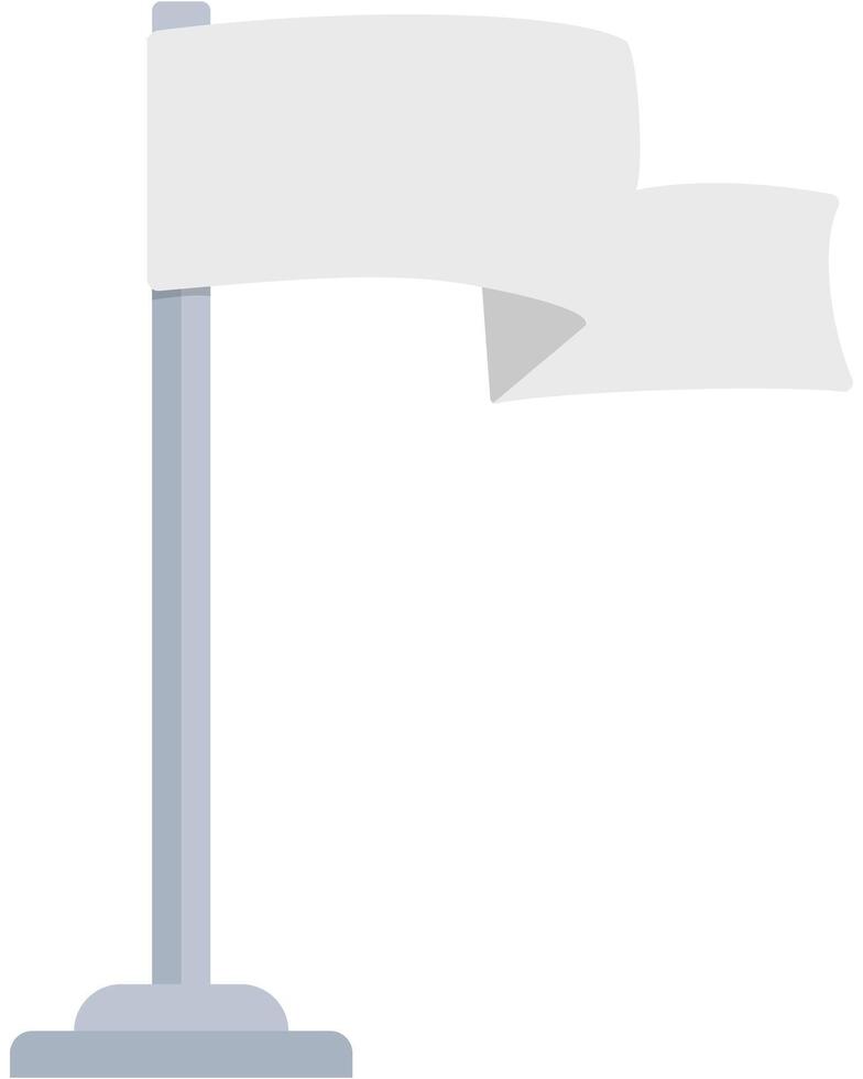 Cute cartoon illustration of white flag isolated on white background. vector