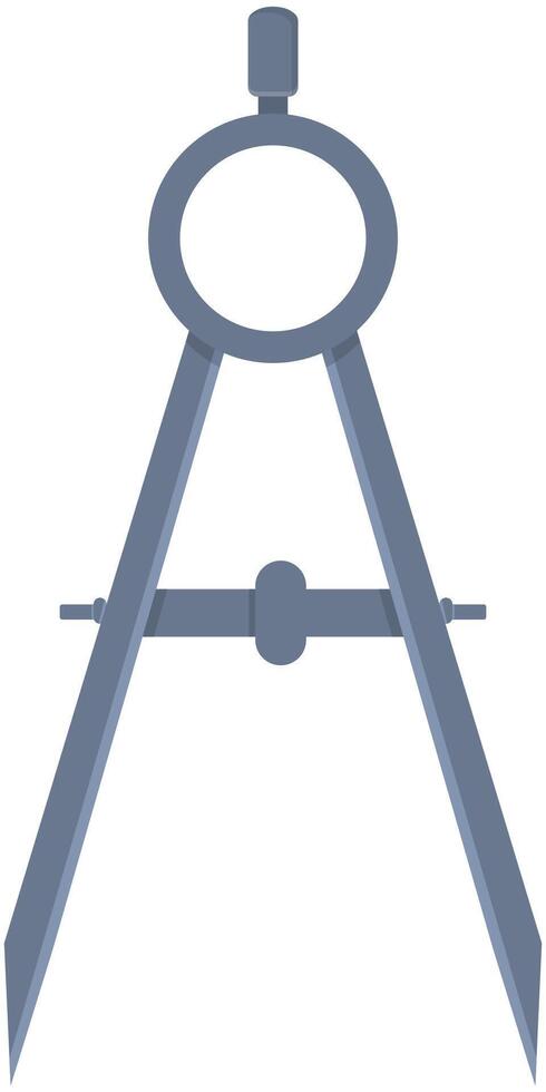 School equipment compass circle flat illustration isolated on white background. vector