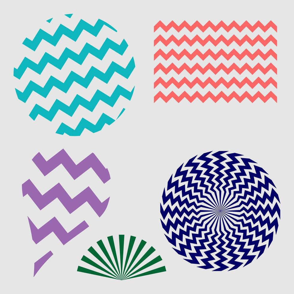 colorful wavy patterns with varying shapes vector