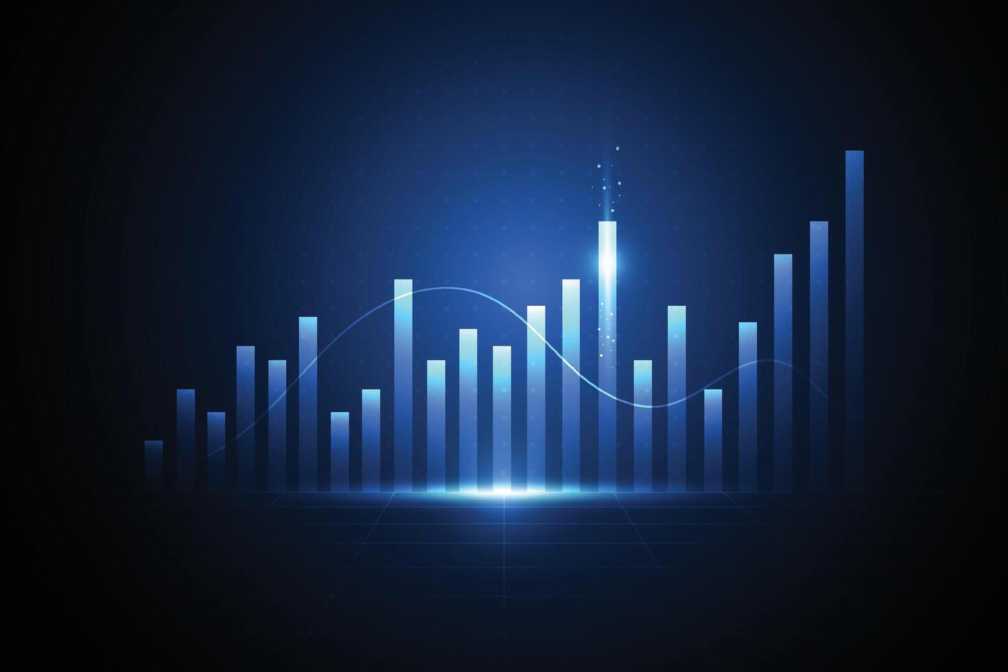 Business candle stick graph chart of stock market investment trading on white background design. Bullish point, Trend of graph vector
