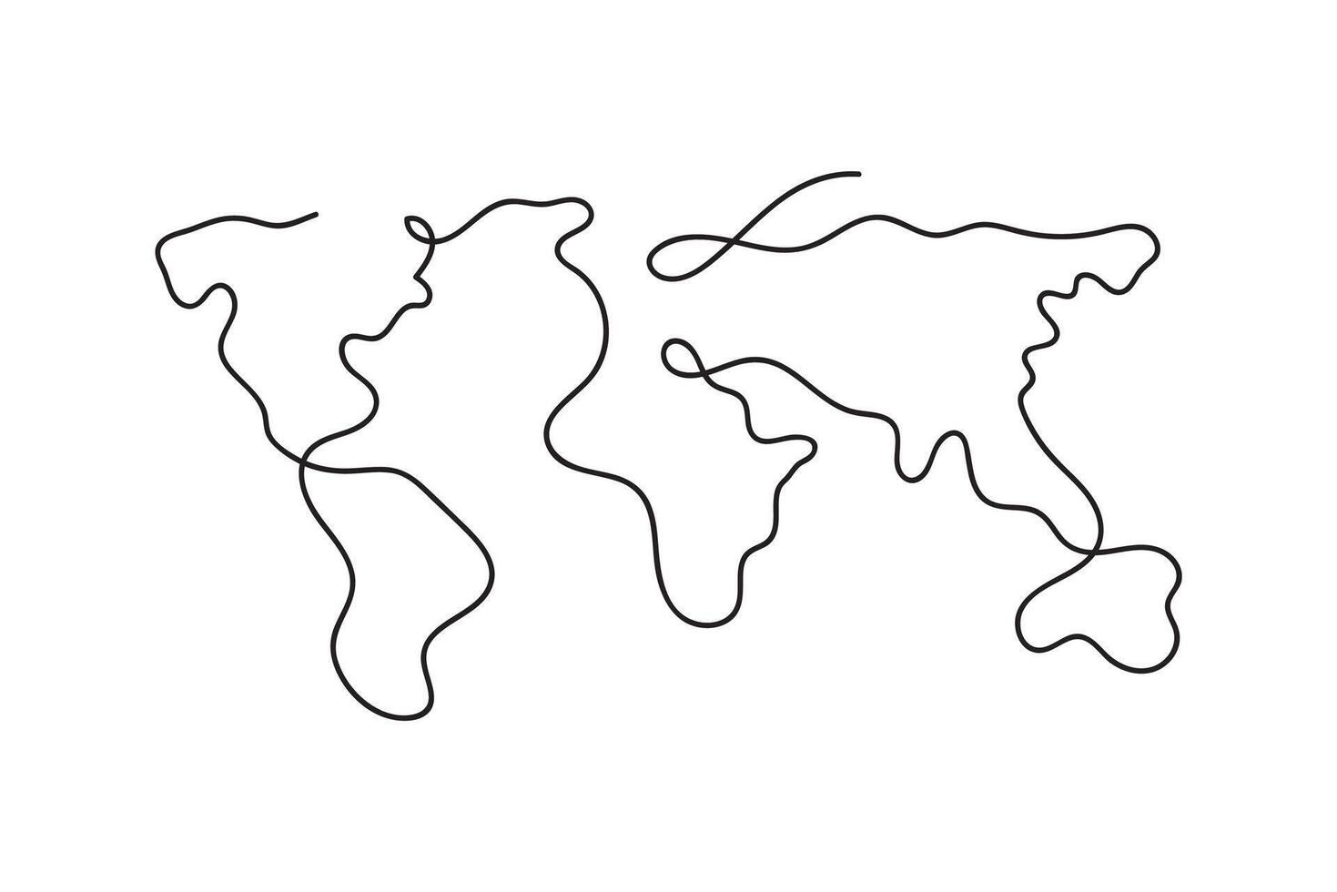 Continuous line drawing of Global network connection. Business concept. illustration vector
