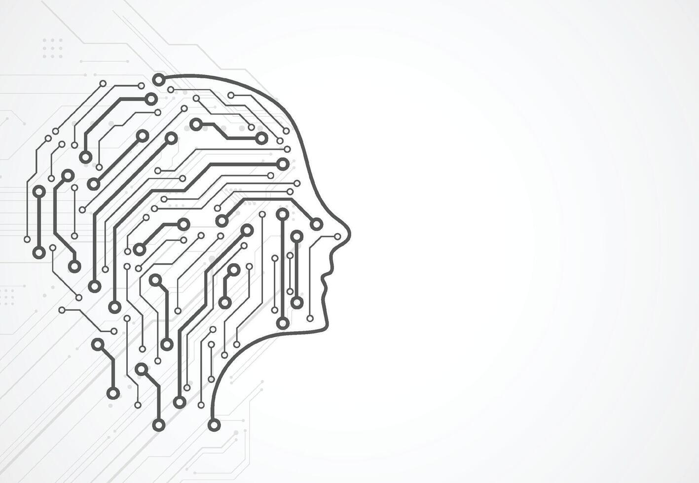 Artificial intelligence chipset on circuit board in futuristic concept technology artwork for web, banner, card, cover vector