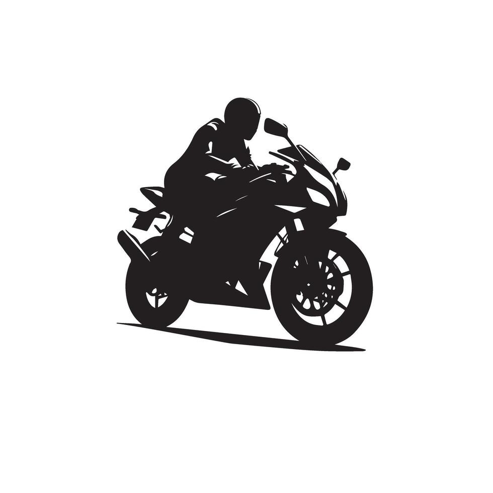 Motorbike silhouette. Motorcycle illustration. Road biker silhouette on white background. vector