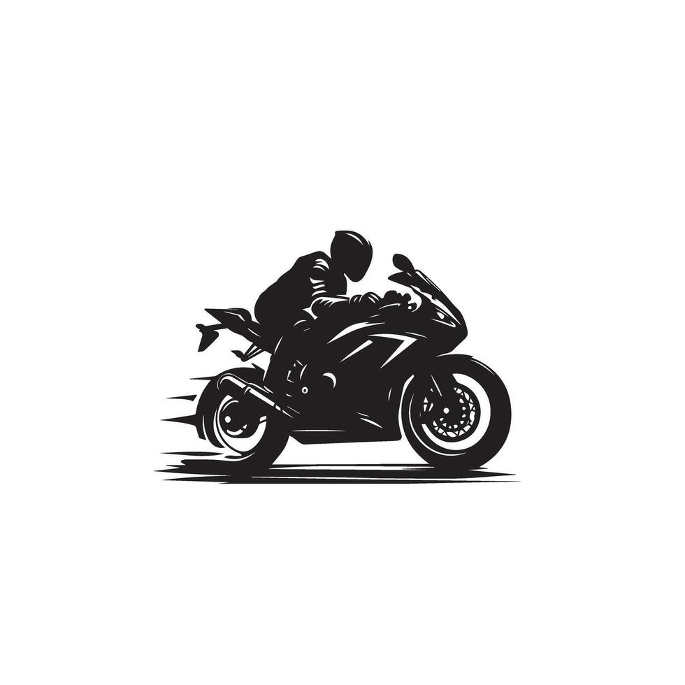 Motorbike silhouette. Motorcycle illustration. Road biker silhouette on white background. vector