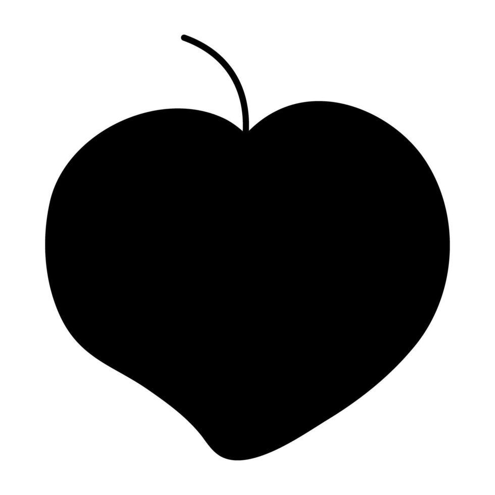 A flat design icon of peach fruit vector