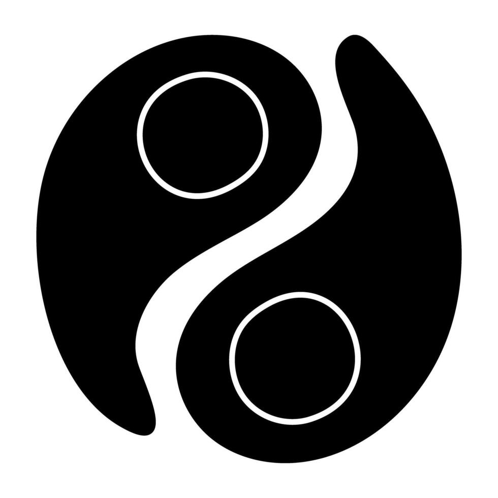 An editable design icon of yin yang sign vector