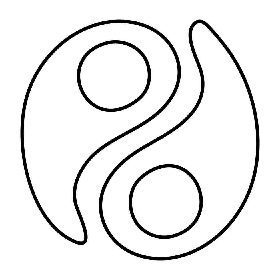 An editable design icon of yin yang sign vector