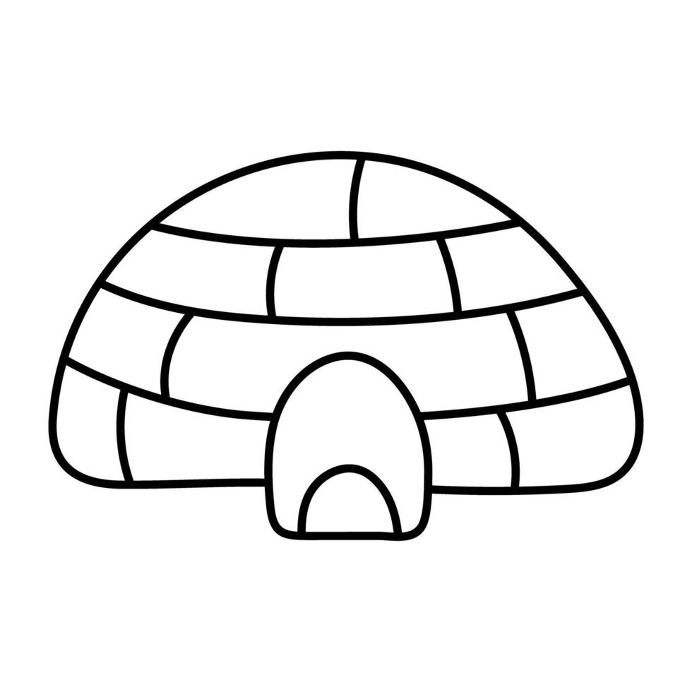 Conceptual flat design icon of igloo vector