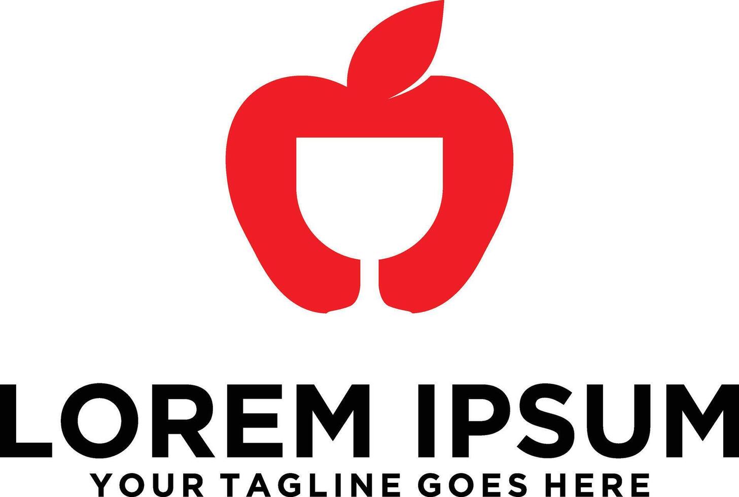 Apple and glass logo idea vector