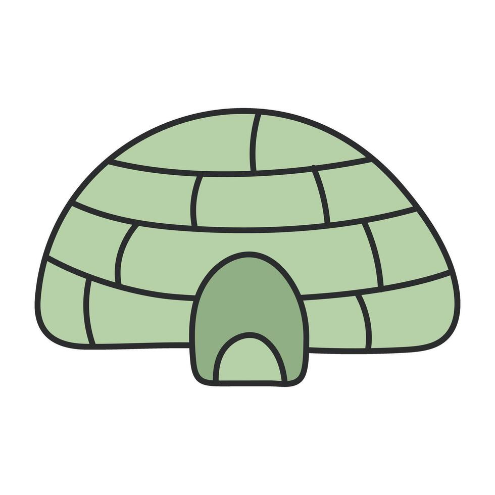Conceptual flat design icon of igloo vector