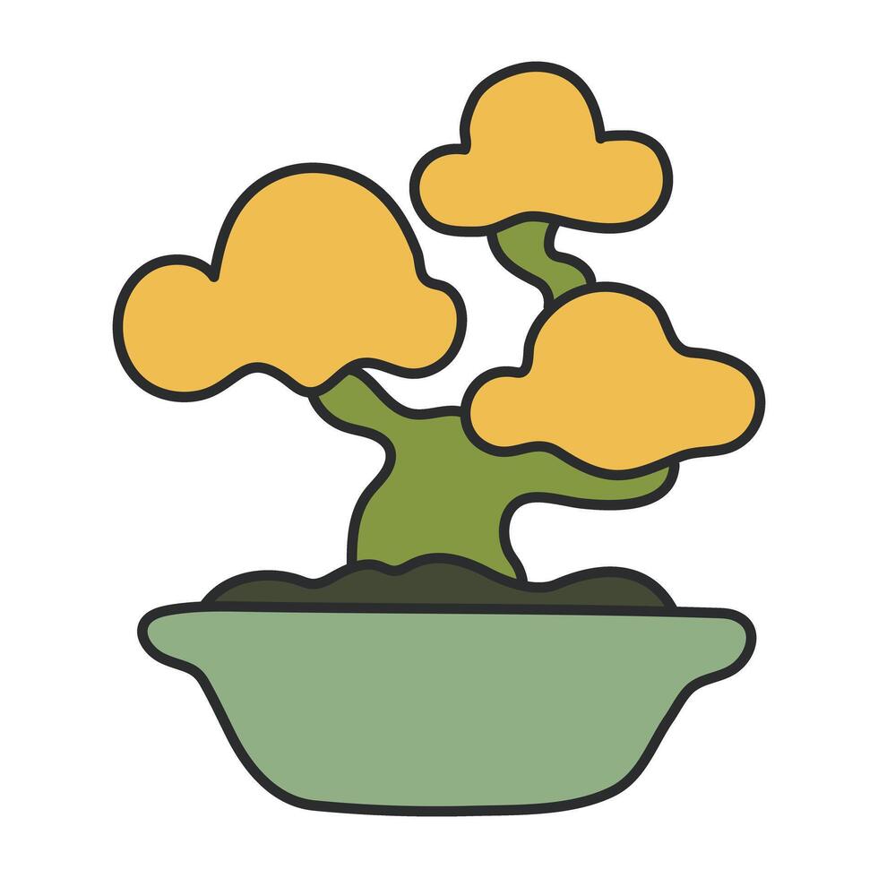 A unique design icon of bonsai tree vector