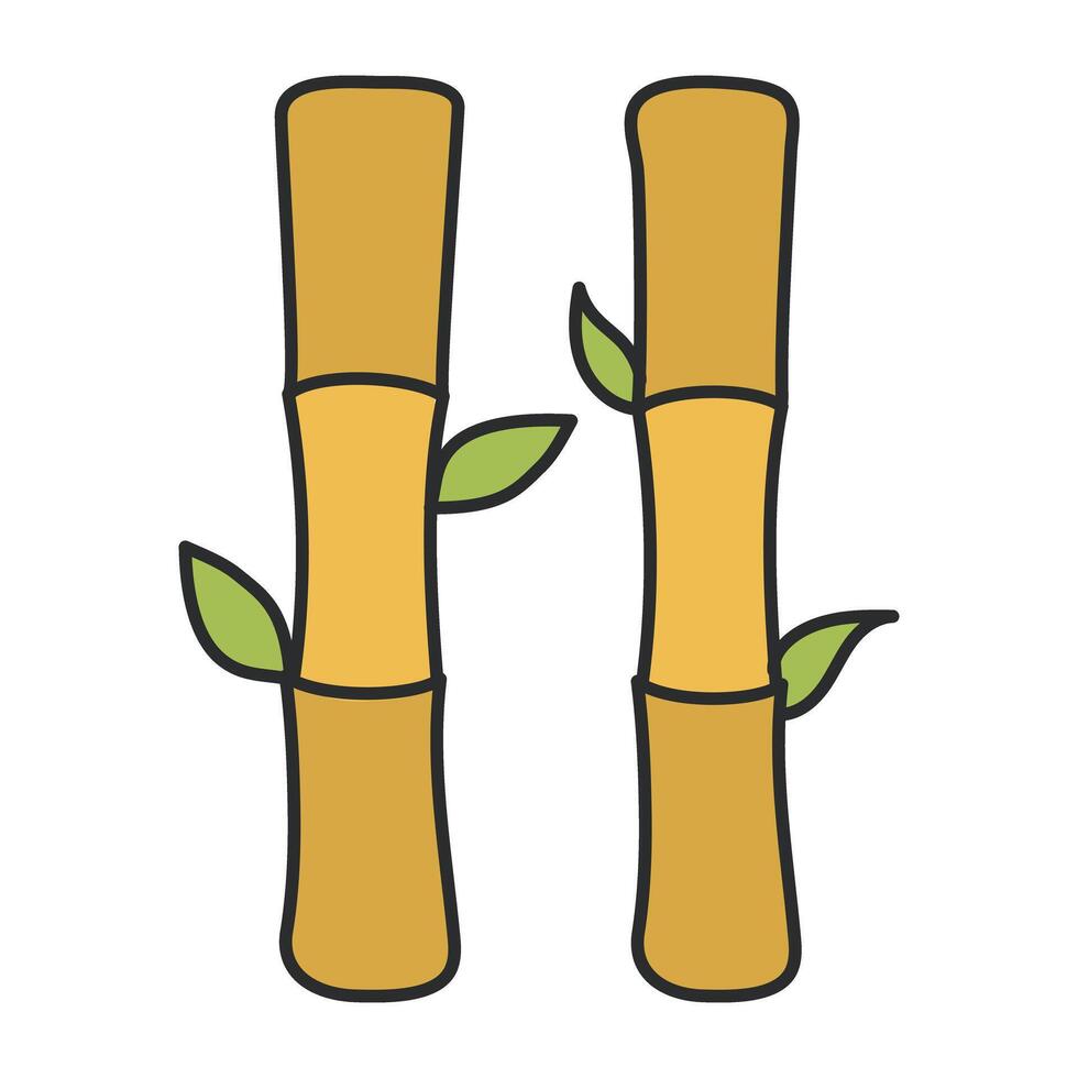 An icon design of bamboo sticks vector